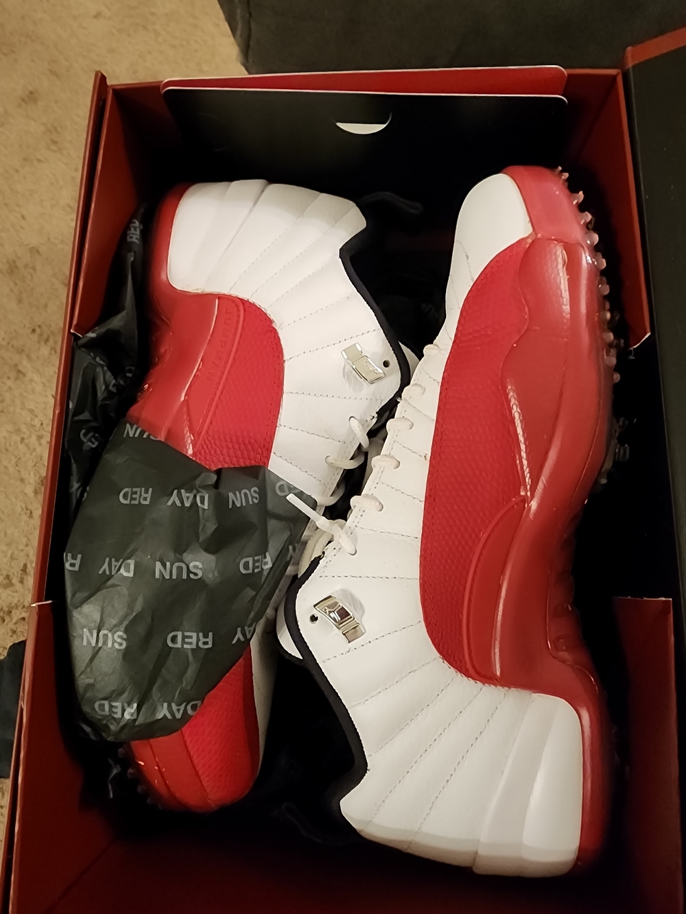 Jordan Men’s Athletic Shoes White and Red